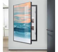 Fuse Box Cover, Fuse Box Cover Electrical Meter Box Decorative Painting Living Room Wall Art Decor Poster Mural with Frame Punch Free(Size:70x100cm,Color:Gold Frame)(Black Frame,60x120cm)