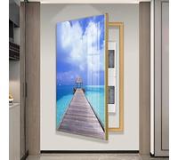 Fuse Box Cover, Fuse Box Cover Hide Electric Switch Box Electric Meter Box Decorative Painting Cover for Living Room, Dorm And Hotel(Size:60x120cm,Color:Gold Frame)(Gold Frame,40x80cm)