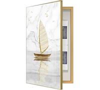 Fuse Box Cover, Meter Box Decorative Painting Wall Mounted Electrical Panel Cover Multifunctional Removable Electric Meter Cover Box Creative Switch Box(Size:70x100cm,Color:Gold(Gold Frame,60x80cm)