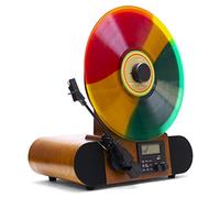 Fuse Vert AT - Giradischi verticale con cartuccia Audio-Technica, lettore in vinile moderno Mid-Century con altoparlanti integrati e Bluetooth, radio FM, giradischi audio per la casa, per dischi in