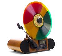 Fuse Vert - Giradischi verticale Mid-Century, moderno in vinile, con altoparlanti integrati e Bluetooth, radio FM, giradischi per dischi in vinile da 30,5 cm e 45 giri/min