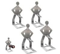 FUSHENGCHUANG Supporto per Salsicce in Acciaio Inossidabile, Creativo in Piedi per Barbecue a Forma di Uomo, Portatile, per Hot Dog, Accessori da Cucina per Campeggio all'aperto (4 Pezzi)