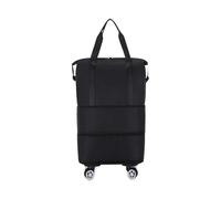 FUSHENGLI Borsone con Rotelle Borsone da Viaggio espandibile con capacità di Valigia Impermeabile con Ruote Valigia Impermeabile for Borsa da Viaggio Pieghevole per I Viaggi(Black)