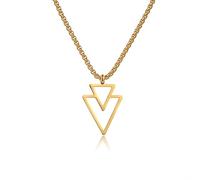 FUSHENGTER Collana Donna Ciondolo Pendente Uomo Regali Necklace Accessori Moda Collana Con Pendente A Triangolo Di Moda Da Uomo, Semplice, Larghezza 2,5 Mm, Collana A Catena Da Uomo 2