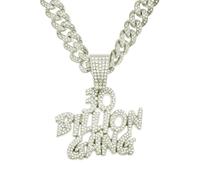 FUSHENGTER Collana Uomo Ciondolo Hip Hop Regali Donna Collana Ciondolo Da Strada Catena A Collo Spesso Catena Prepotente Accessori Di Tendenza Rap Hip-Hop Argentocolor 50 Cm