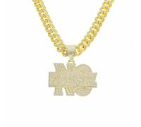 FUSHENGTER Collana Uomo Ciondolo Hip Hop Regali Donnacollana Con Pendente A Forma Di Lettera No Con Design Hip Hop, Design Personalizzato, Colore Oro, 45 Cm