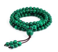 FUSHENGTER Collana Uomo Ciondolo Hip Hop Regali Donnacollana Con Perline Di Malachite Moda Uomo 6 Mm Pietra Naturale 108 Perline Braccialetti Donna Preghiera Fatta A Mano Malachite