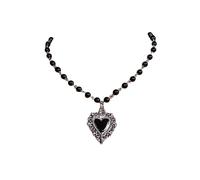FUSHENGTER Collana Uomo Lunga Catenella Donna Regalo Collana Cuore Sacro Collana Cuore Colore Nero Accessorio Cuore Gotico Regalo 2