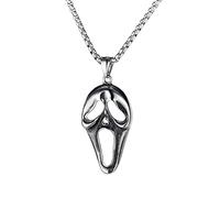 FUSHENGTER Collana Uomo Lunga Catenella Donna Regalo Street Personality Scream Fashion Skull Hip Hop Punk 1