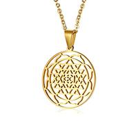 FUSHENGTER Collana Uomo Lunga Catenella Donna Regalo Uomini Vintage Induismo Simbolo Amuleto Ciondolo Talismano Collana Meditazione Geometrica Pn-1044G