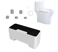 Fusher per WC automatico - unità di risciacquo bianco a mani libere con tecnologia del sensore | Kit di funzionamento silenzioso per l'uso del bagno domestico, compatibilità