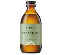 Fushi Olio di ricino biologico da 250 ml, puro al 100%, spremuto a freddo e fresco, per pelle secca e crescita dei capelli, ciglia e sopracciglia, senza esano, naturale, per uso alimentare, di provenienza sostenibile (la confezione può variare)