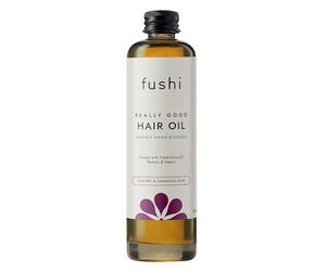 Fushi Olio per capelli Really Good da 100 ml, ricco di antiossidanti, ideale per capelli secchi e danneggiati, diradamento e capelli crespi, approvato dalla società etica e vegana, prodotto nel Regno