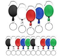 Fushing 15 Karabiner ID Card Badge Clips mit Gürtel Clip Spulen mit Badge Holder Clips Halter Clips schwarz