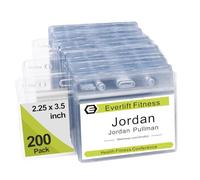 Fushing 200 Pezzi di Plastica Trasparente Nome Orizzontale Tag Distintivo Titolari di Carta di Identificazione