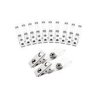 Fushing - 300 clip per badge in metallo con cinghiette in PVC trasparente per carte d'identità e porta badge