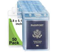 Fushing confezione da 50 porta badge verticali in plastica trasparente; porta te