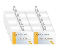 Fushing - Porta badge con clip, 100 pezzi, in plastica trasparente, con clip per badge da 7,6 x 10,2 cm