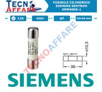Fusibile a Cilindro 12A gG 500V Siemens Sentron 3NW6006-1