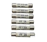 Fusibile ceramico a rottura rapida, Fusibile ceramico ad azione rapida 7017240 FF315mA 0,315A FF500mA,5A FF630mA,63A FF1A 1A FF1,6A 1, FF2A 2A 1000V 6,3x32mm(FF 2A)(FF 500mA)