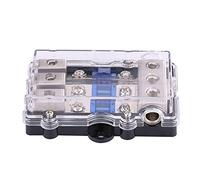 Fusibile per auto a 3 Vie Blocco Fusibili Audio per Elettrico Universale 60A Car Stereo Power Scatola Portafusibili Blocco 1 in 3 Uscite