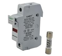 Fusibile PV 10 x 38 mm nominale 1000 V DC con supporto indicatore LED per sistemi di energia solare e fotovoltaico conformità sicurezza stringa (25A)