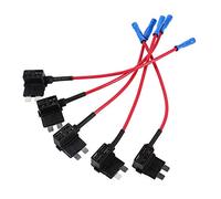 fusibile rubacorrente adatto per 5PCS Porta scatole per fusibili a lama, 60V 15A Aggiungi circuito Medium Tap Piggy Back Porta lama per fusibili standard ATO ATC adatto per