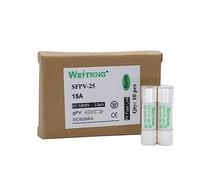 Fusibile solare fotovoltaico da 100 pezzi, 1000 V CC, 10 x 38 mm, 1 A, 3 A, 5 A, A, 15 A, 20 A, 25 A, 30 A, for la protezione del sistema di alimentazione fotovoltaica, in argento puro fuso(25a)