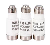 Fusibili: RO26 RL8B RL98 RL98-63 E18 380V 5SE D02 63/20A 63/25A 63/32A 63/35A 63/40A 63/50A 63/63A / Base RL98-63 63A / Tappo tipo 63(RO26 RL8B 380V 32A)