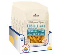 Fusilli N.48 Senza Glutine, 400 g, Pasta Corta Trafilata al Bronzo con Riso Integrale e Mais, Ideale per Primi Piatti e Insalate di Pasta, Confezione Multipla da 4/8/12 Pezzi (8 PEZZI)
