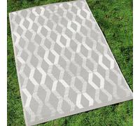 Fusion Coperta da picnic, 120 x 170 cm, colore beige crema naturale, tappeto da spiaggia, tappeto geometrico per esterni, patio, balcone, campeggio, giardino, collezione Rico, 100% polipropilene,