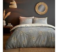 Fusion - Copripiumino Giraffa Grigio/Bianco - Letto King Size (230 x 220cm) - Design Reversibile - Biancheria da letto Zoo Animali - Biancheria da letto grigia e bianca con stampa giraffe - Chiusura a