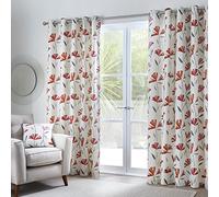 Fusion - Dacey - Coppia di tende con occhielli in 100% cotone, 229 x 183 cm, colore: rosso