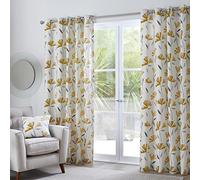 Fusion - Dacey - Coppia di tende con occhielli in 100% cotone, 229 x 229 cm, colore: ocra