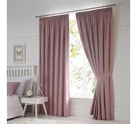 Fusion Digione Dijon-Coppia di Tende oscuranti e Termiche plissettate, Isolamento, Blush, Curtains: 46" Width x 72" Drop (117 x 183cm)