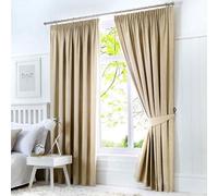 Fusion Digione Dijon-Coppia di Tende oscuranti e Termiche plissettate, Isolamento, Naturale, Curtains: 66" Width x 72" Drop (168 x 183cm)