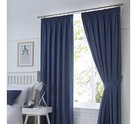 Fusion Dijon-Blackout/Tende termiche isolate a matita, 168 x 137 cm, blu navy, 168 x 137 cm