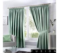 Fusion - Dijon - Cover, Duck Egg, Curtains: 46" Width x 90" Drop (117 x 229cm)