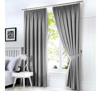 Fusion - Dijon - Cover, Silver, Curtains: 46" Width x 54" Drop (117 x 137cm)