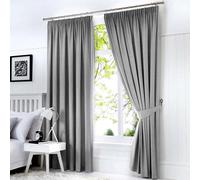 Fusion - Dijon - Cover, Silver, Curtains: 90" Width x 90" Drop (229 x 229cm)
