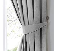 Fusion "Dijon Plain Texture Coppia di fermatenda, Silver, 65 x 0.1 x 1 cm