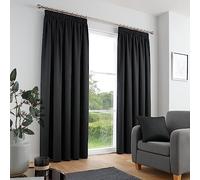 Fusion - Galaxy - Coppia di tende plissettate in tessuto sbiadito - 229 x 183 cm (larghezza x lunghezza), colore nero