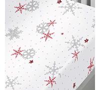Fusion Home Furnishings Ghirlanda Renna Lenzuolo con Angoli, Cotone, Red, Single-Fitted Sheet