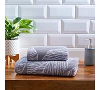 Fusion Matteo - Asciugamano da bagno 100% cotone jacquard - 70 x 130 cm in grigio