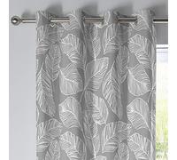Fusion - Matteo - Coppia di tende con occhielli, 100% cotone, 168 x 229 cm, colore: Grigio