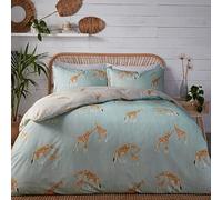 Fusion - Milo Giraffe - Set copripiumino reversibile - Letto king size in uovo d'anatra