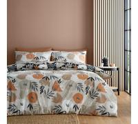 Fusion - Nero & Natural Flower Art Abstract Copripiumino - Letto matrimoniale (200 x 200 cm) - Design reversibile (2 colori) - Facile da pulire e lavabile - Copripiumino floreale con pittura a