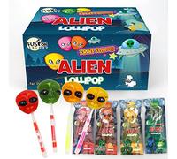 Fusion Select Alien Halloween Lollipops - Dolcetto o scherzetto per bambini, a tema extraterrestre a tema Halloween, per eventi a tema spaziale e feste di compleanno, confezionati singolarmente