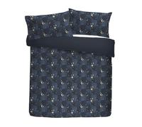 Fusion Set copripiumino Snug Cosmic Star, 100% poliestere, king size 230x220 cm, blu navy, pile e Sherpa, motivo luna e stelle