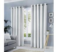 Fusion Sorbone., 100% Cotone, bianco, Curtains: 66" Width x 72" Drop (168 x 183cm)